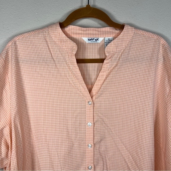 3x KRAZY KAT ORANGE GINGHAM SHORT BUTTON FRONT PLUS VIBRANT - Picture 2 of 7